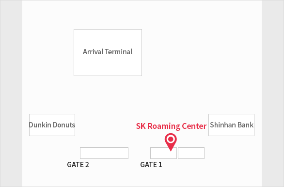 SKT Booth in Gimpo International Airport for Korea eSIM Red(+) pick up